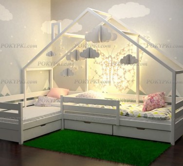 Двухместная угловая кровать Избушка Двухместная угловая кровать Избушка