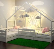 Двухместная угловая кровать Избушка Двухместная угловая кровать Избушка